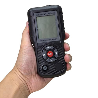 Thermal Anemometer –MOG2033 Handheld CFM CMM Air Flow Meter with Sunlight Readable Backlit LCD, High-Precision Wind Speed Gauge for HVAC Ducts Vents, Telescopic Probe, Temperature