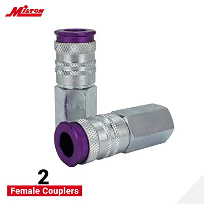 Milton S-314VKIT Kit, 14pc Hi-Flo V style 1/4", Purple - size: 14 count