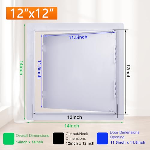 Suteck Plastic Access Panel for Drywall & Ceiling 12 x 12 Inch - size: 12 x 12 inch