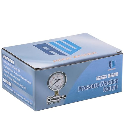 RIDGE WASHER Pressure Washer Gauge with 3/8'' Quick Connect Socket and Plug - size: Pres. Gauge