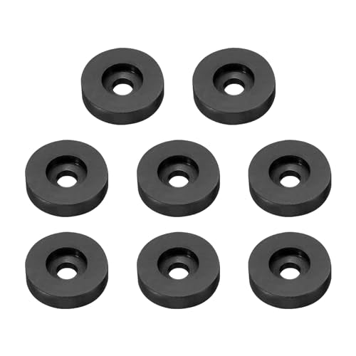 PATIKIL Rubber Spacer, 8 Pcs Rubber Anti Vibration Foot Pad Bumper 1.6" OD 0.4" ID Count Sink Hole Washer Round Neoprene Bushings Spacer for Air Compressor Machinery Generator Car, Black - size: 1.6" OD x 0.4" ID