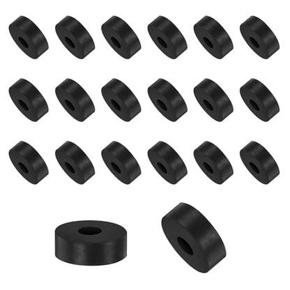 M METERXITY 20-Pack Rubber Spacer 0.39" ID 1.18" OD 0.39" Thick Neoprene Anti Vibration Pads Round Isolation Washers Bushings for Cars/Boats/Home/Machinery, Shock Noise Reduction Pads [Black] - size: 0.39" x 1.18" x 0.39"
