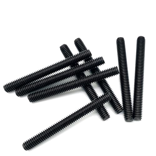 8pcs Black Zinc Fully All Threaded Rod Carbon Steel Long Thread Screw 5/16x3 for Furniture Garden Railing Mounting Assembly Fastening Steel Frame Connection Full Thread Rod for Furniture - size: Black-Zinc 5/16x3 Inch-8P