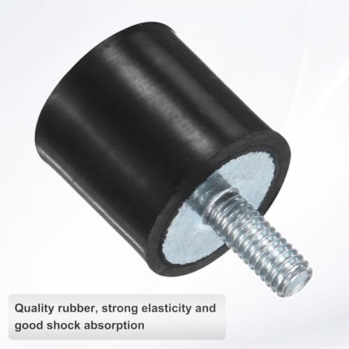 M METERXITY 4-Pack Rubber Mounts D15mmxH15mm Male/Female Vibration Isolators Cylindrical Shock Absorber W M4 x 10mm Studs for Air Compressor/Car/Pump/Boat/Garage Motor/Bobbins Rubber Isolators - size: M4 x 10mm, 15mm x 15mm