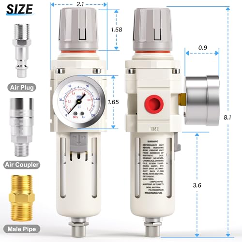 TAILONZ 3/8"NPT AW3000-03 Filter Regulator - color: White, size: 3/8"NPT