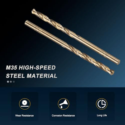 PATIKIL 3.2mm Drill Bit M35 Cobalt 5% High-Speed Steel for Metal 10 Pack - size: 3.2mm