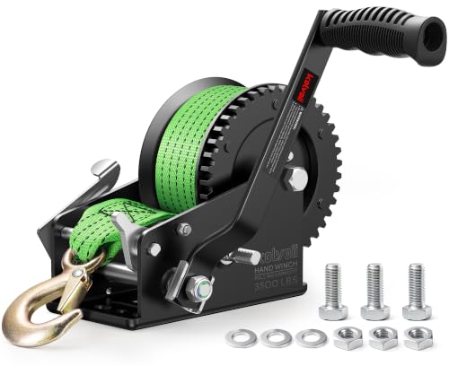 Kolvoii 3500 lbs Boat Trailer Winch with Strap Dual-Speed 4:1/8:1 Green - size: 3500 lb - Green Strap