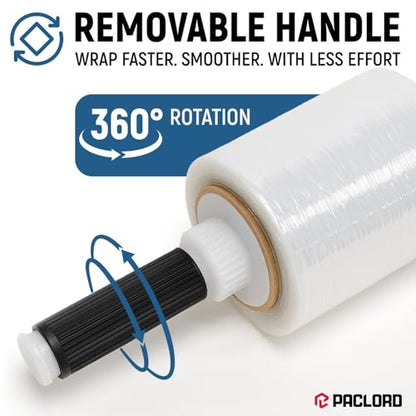 5” x 1000’ Stretch Wrap Mini 8 Rolls with Handle – Clear Plastic Stretch Film 80 Gauge, 500% Elongation, Heavy Duty Shrink Wrap for Moving, Packing & Shipping - style: Pack of 8