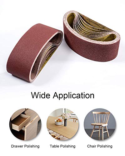 4x24 Inch Sanding Belts for Belt Sander, 5 Each of 40 80 120 240 Grit 20Pcs - size: 4x24 inch