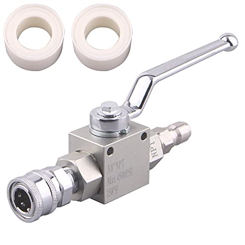 DERNORD High Pressure Ball Valve Kit 3/8 Inch Quick Connect for Power Washer Hose, 4500 PSI (3/8'') - size: 3/8 Inch