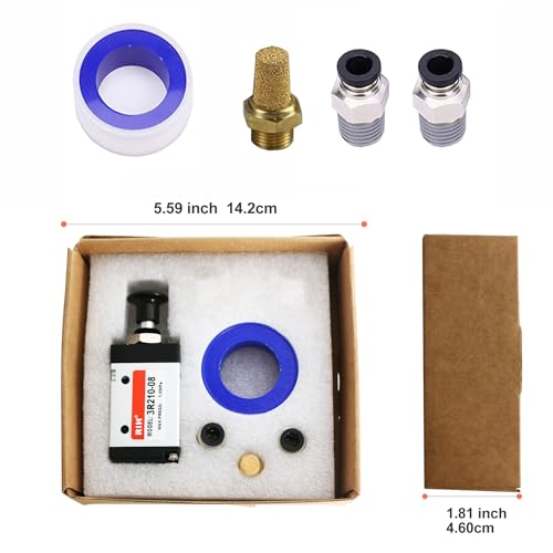 RIH 3 Way 2 Postion Air Valve Air Hand Lever Operated Valve Pneumatic Solenoid Valve Manual Control Push Pull Valves 3R210-08 (1/4"NPT) - style: 3 Way 2 Postion