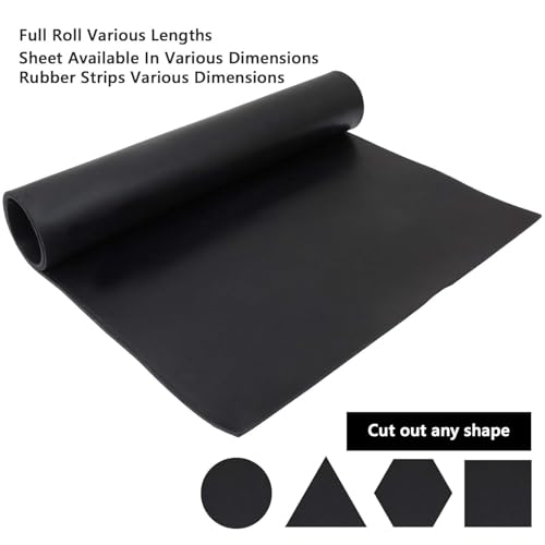 Neoprene Rubber Sheet 1/16" Thick x 16" Wide x 118" Long, Solid Rubber Sheets, Rolls & Strips for Gaskets Material, Pads, Crafts, Weather Stripping, Flooring, Black - size: 1/16" T x 16" W x 118" L