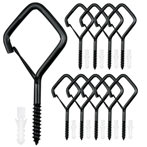 Ceiling Hooks for Hanging Plants, 4in with Safety Buckle, 10 Pack - size: 10 Pieces