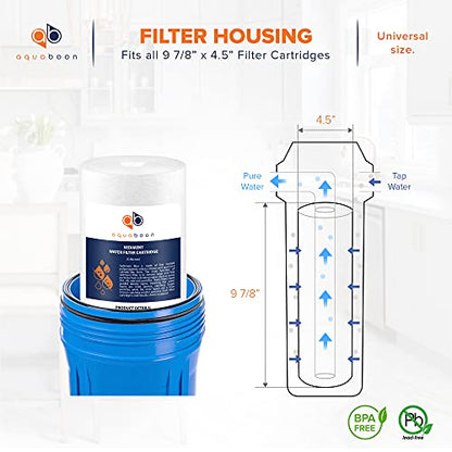 Aquaboon 5 Micron 10 x 4.5 Sediment Water Filter Replacement - 4 Pack