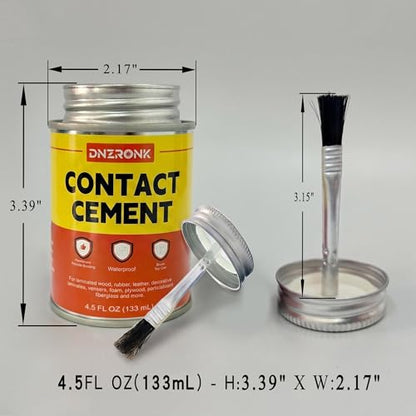 Contact Cement Adhesive 4.5 Oz, Professional Neoprene Contact Adhesive, Strong Bonding for Woodworking, Leather, Repairs and Crafts, Heat-Resistant, Quick-Drying
