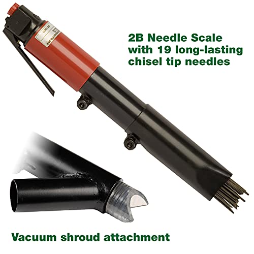 CS Unitec | 121.2099 VS | Industry Standard 2B 19-Needle Scaler with Vacuum Shroud – Reliable Performance for Any Job – Made in England - style: (C) 2B Needle Scaler w/ Vacuum Shroud
