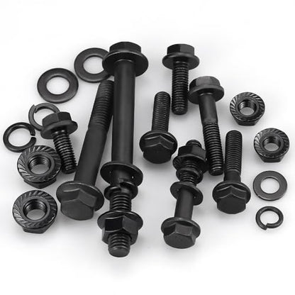 20 Sets M6-1.0 x 20mm Flange Hex Bolt with Flange Nuts and Flat & Lock Washers Assortment Set, 10.9 Grade Alloy Steel, Serrated, for Automotive Repair & Machinery Projects, Glvaner - size: M6-1.0 x 20mm