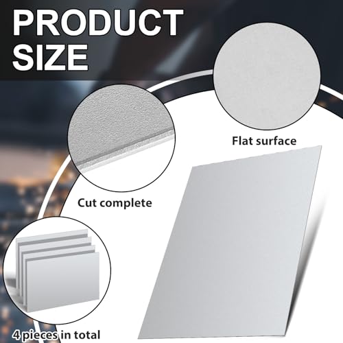 Hicarer 4 Pcs Mild Steel Sheet Cold Rolled 18 Gauge Metal Plate Weldable Metal Sheets for Professional Industrial DIY Use, Clean Surface Easy to Weld (12" X 16") - size: 12" X 16"