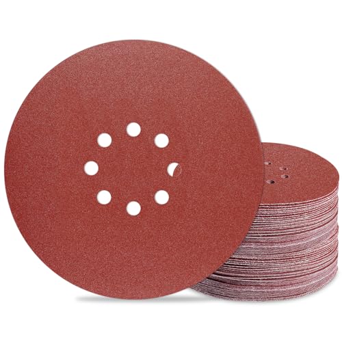 9 inch Sanding Discs 150 Grit 8 Holes Hook and Loop Sandpaper for Drywall Sander 60Pack - style: 150 Grit
