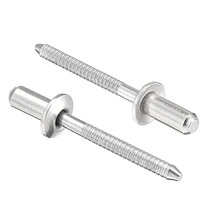 uxcell Blind Rivets, 304 Stainless Steel Pull Rivets Core Decoration Rivets 4.8mm Diameter 11mm Grip Length Close End Silver Tone, 50pcs - size: 4.8mm x 11mm