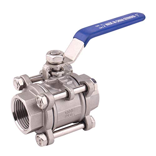 DERNORD Ball Valve 1 Inch NPT Threaded - Stainless Steel 304 Female 3 Piece Full Port (1" NPT Female) - size: 1" NPT Female