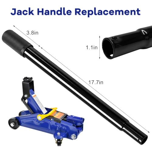 3 Ton Jack Handle Replacement, Horizontal Hydraulic Jack Handle Replacement Kit with Gloves, Anti-Slip Grip Steel Jack Lifting Handles for Most Vehicles, Car Accessories (Black) - color: Black, 3 Ton