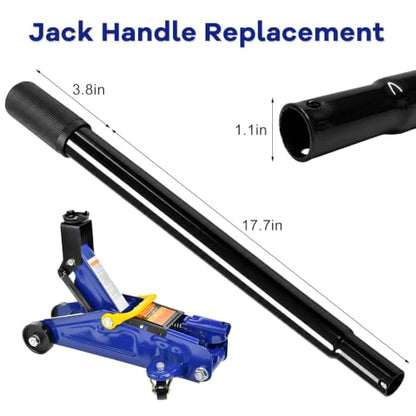 3 Ton Jack Handle Replacement, Horizontal Hydraulic Jack Handle Replacement Kit with Gloves, Anti-Slip Grip Steel Jack Lifting Handles for Most Vehicles, Car Accessories (Black) - color: Black, 3 Ton