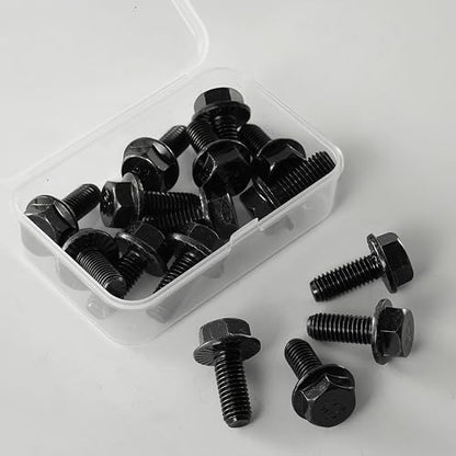 M8 x 20mm Flanged Hex Head Bolts Flange Hexagon Screws, M8x1.25 Bolt,10.9 Grade Alloy Steel, Hexagon Head Bolts, Black Zinc Finish, Full Thread,Quantity 15 - size: M8 x 20mm(15PCS)