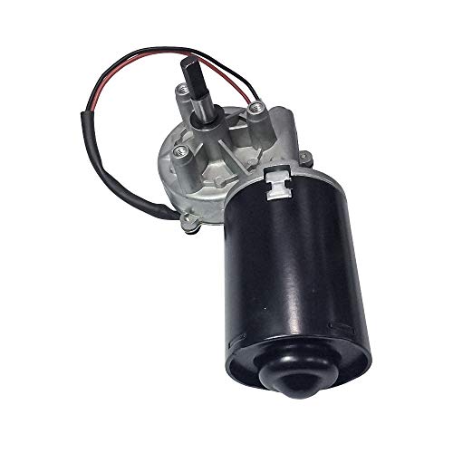 Garage Door Motor 12V DC Right Angle Reversible Electric Gear Motor 50 RPM High Torque with Double Flat Shaft - size: 12V, style: Left-Double Flat Shaft