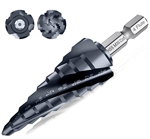 1/4"-3/4" Four Sprial Flute M35 Cobalt Step Drill Bit - size: 1/4"-3/4"(4 Flute)
