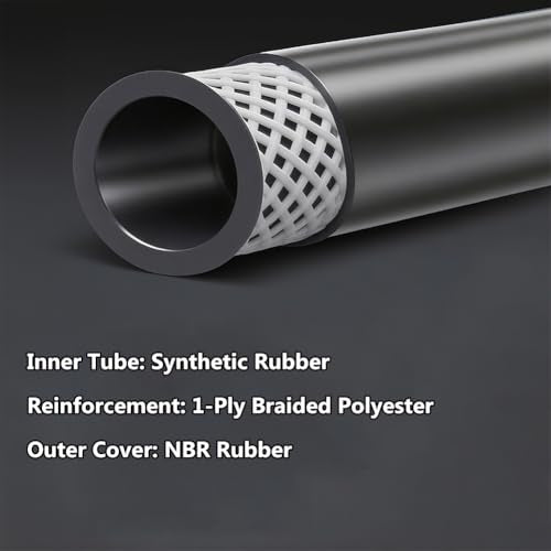 3/8 Fuel Line Hose J1532 Transmission Oil Cooler Hose 300PSI Push Lock with Clamps 20FT - size: 3/8 20FT with Clamps