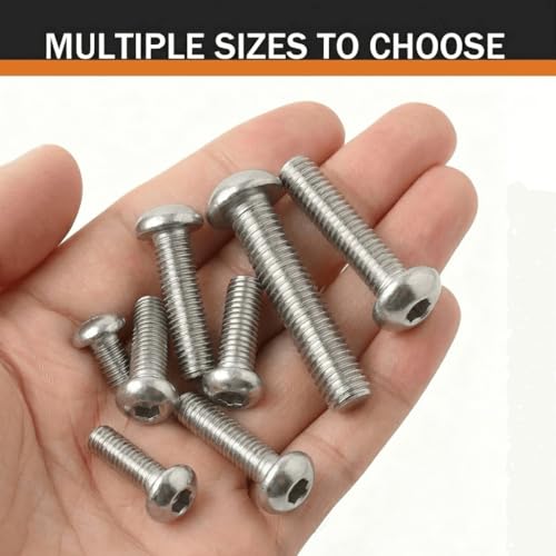 M4 x 16mm (50 Pack) Button Head Socket Cap Screws, 304 Stainless Steel 18-8, Bright Finish, Fully Machine Thread