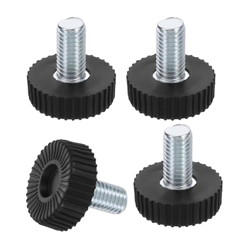 uxcell 4Pcs M10 Thread Furniture Feet Levelers 1.5mmPitch 30x20mm,Black
