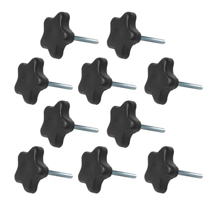 POWERTEC 10 Pack 1/4"-20 5 Star Knobs with 2" Threaded Stud, Thumb Screw Knobs with bolts for Lawn Mower, Umbrella Base, Woodworking Tools & Jigs, Clamps (QNB3010-P2) - style: 1/4", 5-Star, 2" Stud