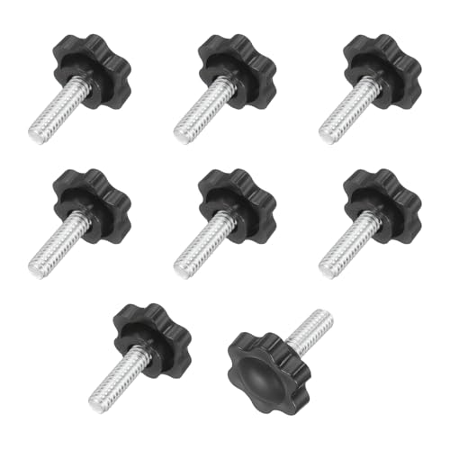 uxcell 10Pcs 1/4"-20 Star Knobs 0.8" Threaded Stud Male Clamping Knobs - size: 1/4"-20, 0.8"