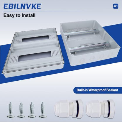 36 Way Circuit Breaker Box, Waterproof Distribution Protection Box - color: HT, size: 36 Way 365x365x110 MM