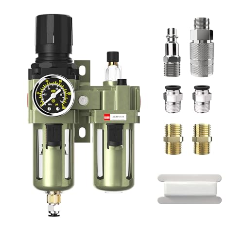 NPT 1/2" Air Compressor Water Separator Filter Pressure Regulator - color: Semi-auto Drain Kit, size: 1/2"NPT