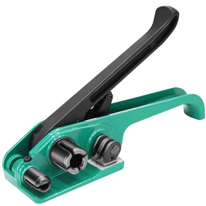 Heavy Duty Banding Strapping Tensioner & Cutter Manual Packaging Tools Windlass for 1/2"-3/4" Width Polyester Poly Strap(Green) - color: PET green, size: 1/2-3/4in