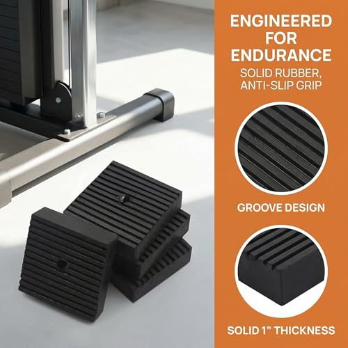 4 Pack 3" x 3" x 1" Shock Pad, Solid Rubber