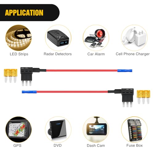 Nilight 2 Pack Micro3 Add-a-Circuit Fuse Tap Adapters 12V 5A - color: 2Pcs Micro3