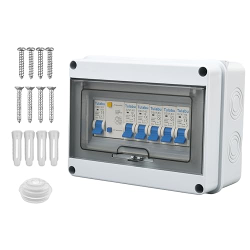 8 Way Miniature Circuit Breakers 220V 40A, IP66 for Indoor/Outdoor - style: 8 WAY-8.3*6.5*3.9 Inch