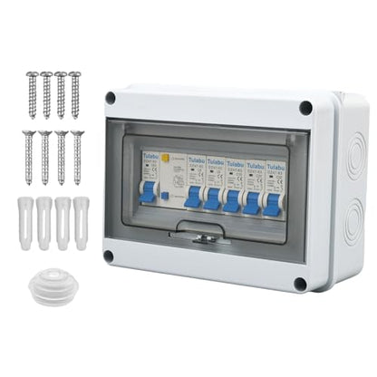 8 Way Miniature Circuit Breakers 220V 40A, IP66 for Indoor/Outdoor - style: 8 WAY-8.3*6.5*3.9 Inch
