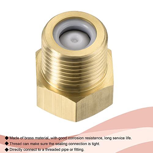 MECCANIXITY Brass Check Valve, G1/2 Male Female Thread 24x27mm Inward Flow Non-Return One Way Backflow Prevention for Water Petrol Fuel Line - size: G1/2