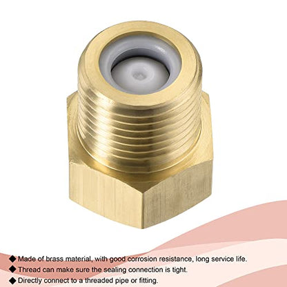 MECCANIXITY Brass Check Valve, G1/2 Male Female Thread 24x27mm Inward Flow Non-Return One Way Backflow Prevention for Water Petrol Fuel Line - size: G1/2