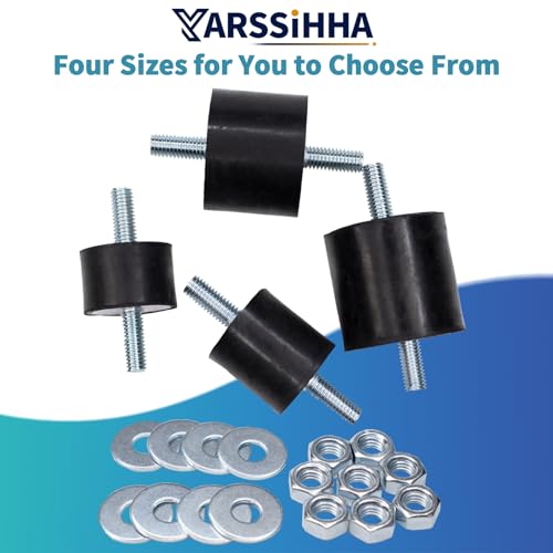 Yarssihha 4 Pack M8 Anti-Vibration Rubber Isolator Mounts, 30x30mm Rubber Studs Shock Absorber, Cylindrical Vibration Isolators for Diesel Engines, Air Compressors, Vibration Motor - size: D30*H30mm