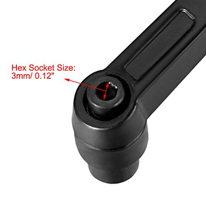 uxcell M6 Handle Adjustable Clamping Lever Thread Push Button Ratchet Female Threaded Stud 4 Pcs