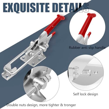 2 Pack Toggle Latch Clamp, Heavy Duty Latches, 2000Lbs Holding Capacity Adjustable Latch Lock, Smoker Clamps Latch for Industrial EquiIpment,Tire Carrier,Boxcar,Smoker Lid