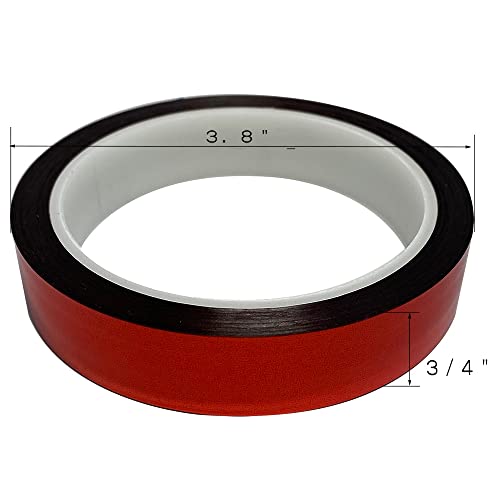 Red Metalized Polyester Mylar Film Tape, 3/4 inch x 55 yds. - color: Red