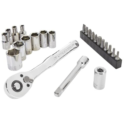CRAFTSMAN Mechanics Tool Set, 24 Piece, 1/4 Inch Drive SAE, 90-Tooth (CMMT12109LZ) - style: NEW SAE Set