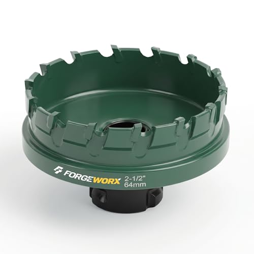 2-1/2 Inch Carbide Hole Saw - Quick Change, Tungsten Carbide Cutting Teeth, Heavy Duty Hole Saw for Electricians and Professionals (2-1/2“ Hole Saw) - size: 2-1/2"